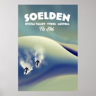 Soelden, Ötztal Valley, Tyrol, Austria Ski Poster