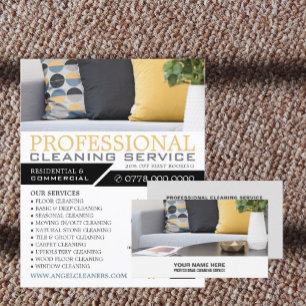 Sofa Cushions, Cleaning Service Business Card