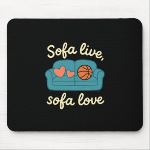 Sofa Live Sofa Love Sketll Couch Humor Graphic Mouse Mat