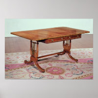 Sofa table with harp legs by Thomas