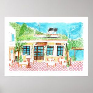 Sofas Taverna, Crete, Greece Poster