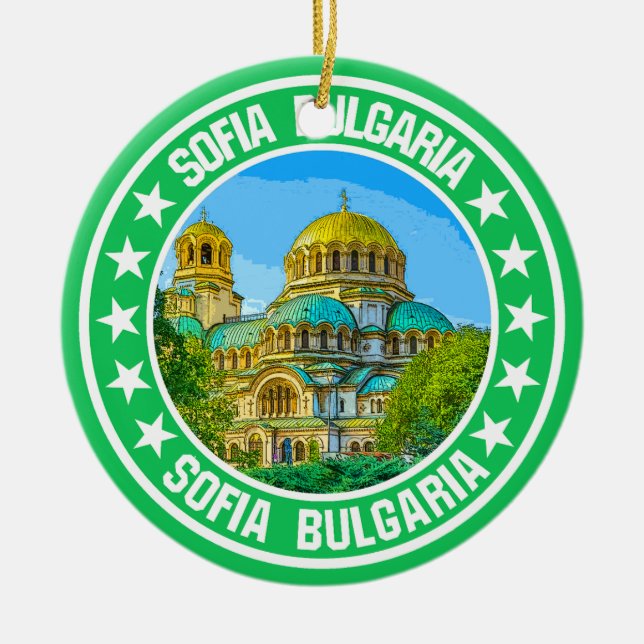 Sofia Bulgaria                                     Ceramic Tree Decoration (Front)