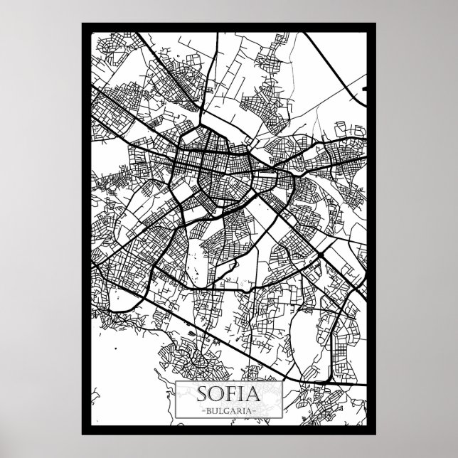 Sofia Bulgaria City Map Poster (Front)