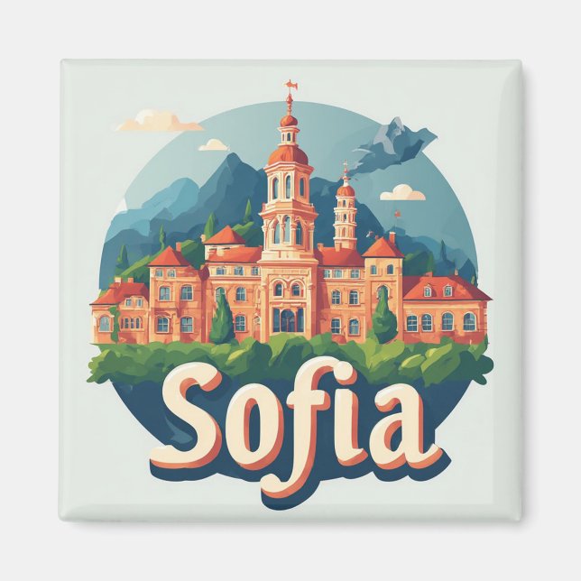 Sofia Bulgaria City Travel Gift Memory 🗺️ Magnet (Front)