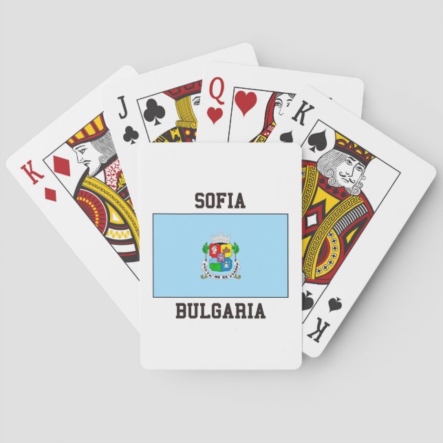 Sofia Bulgaria Flag Playing Cards (Back)