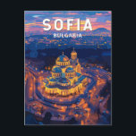 Sofia Bulgaria Illustration Travel Art Vintage Postcard<br><div class="desc">Sintra retro vector travel design. Sofia,  the capital of Bulgaria,  is a vibrant city blending ancient history with modern charm,  featuring landmarks like the Alexander Nevsky Cathedral,  the Roman ruins of Serdica,  and the scenic Vitosha Mountain.</div>