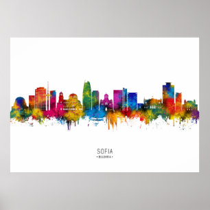 Sofia Bulgaria Skyline Poster