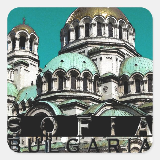 Sofia Bulgaria Souvenir Square Sticker (Front)