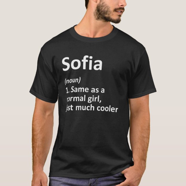 SOFIA Definition Personalised Name Funny Birthday  T-Shirt (Front)