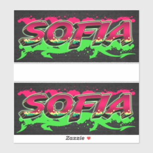 Sofia First Name Graffiti Sticker