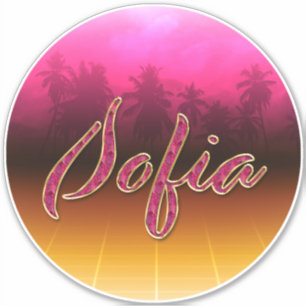 Sofia First name name golden pink sticker sticker