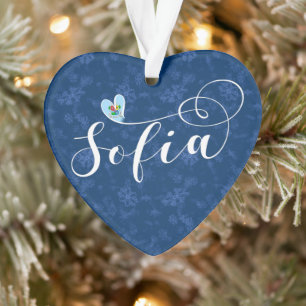 Sofia Flag in Heart, Bulgaria Ornament