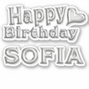 Sofia Happy Birthday silver Sticker