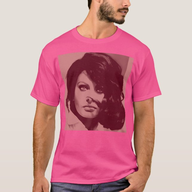 Sofia Loren In Maroon T-Shirt (Front)