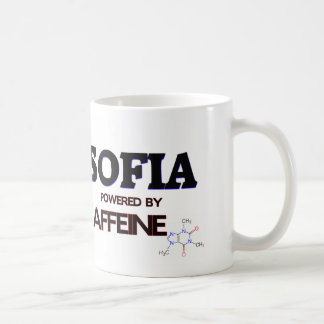 Sofia powered by caffeine coffee mug