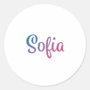 Sofia Stylish Cursive Classic Round Sticker