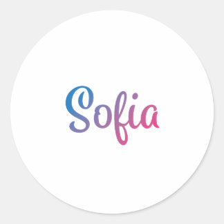 Sofia Stylish Cursive Classic Round Sticker