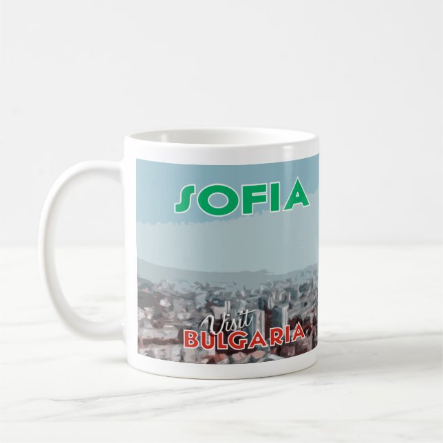 Sofia, Visit Bulgaria I Love Coffee Mug (Left)