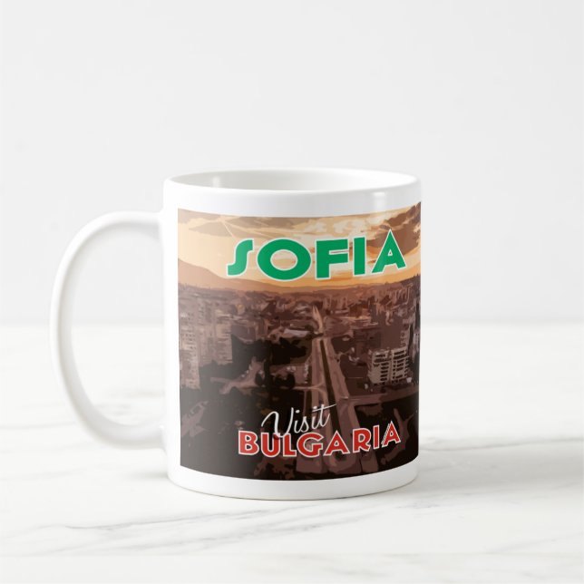 Sofia, Visit Bulgaria I Love Coffee Mug (Left)
