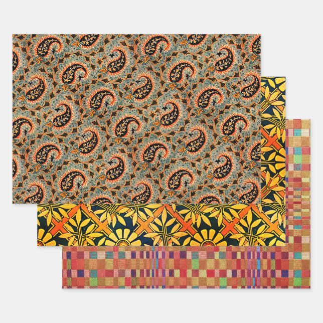Sofia, Zinnias and Taos Shift Wrapping Paper Sheet (Set)