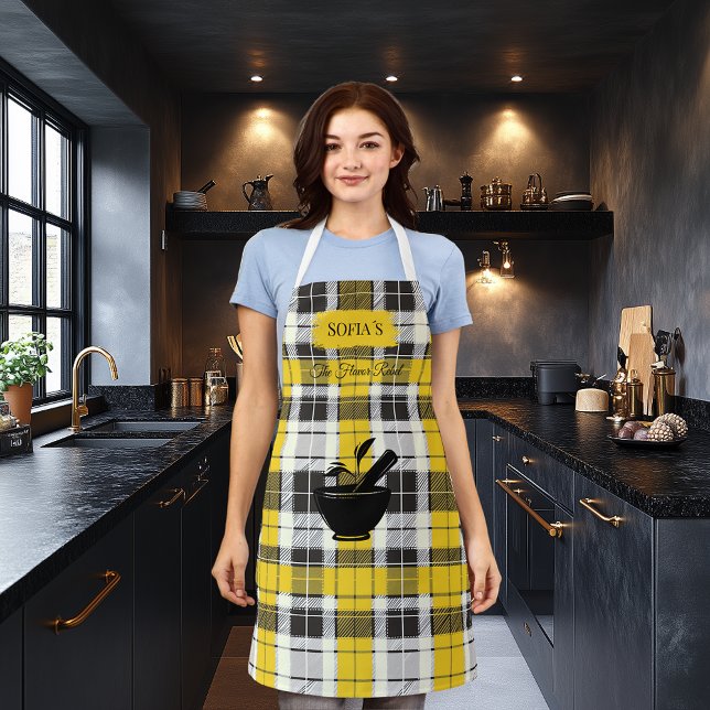 Sofia's Flavour Rebel Plaid Apron with Mortar Moti (Creator Uploaded)