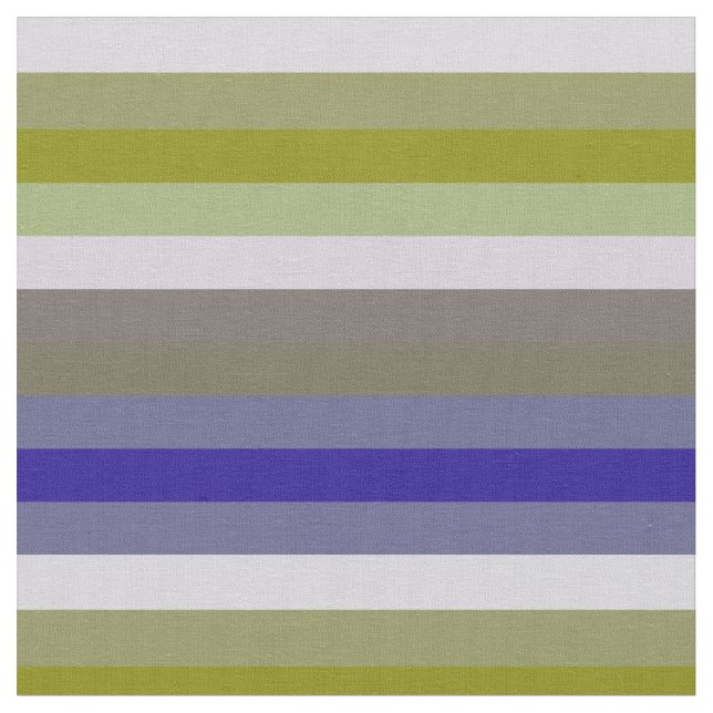 Soft 70s Avocado & Lilac Stripe Pattern Fabric (Close Up)