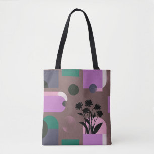 Soft Abstract Floral Collage Tote Bag