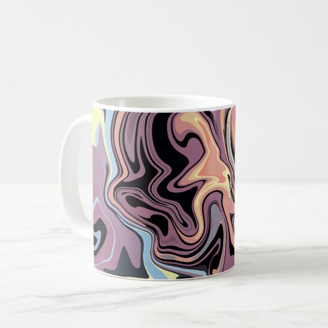 Soft Abstract Flow of Pastel and Muted Tones Coffee Mug (Front Left)