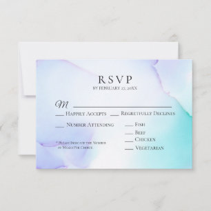 *~* Soft Abstract Lavender Mint Wedding RSVP