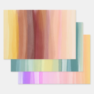 Soft abstract painting multi-colour variety pack wrapping paper sheet