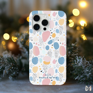 Soft Abstract Pastel Pebble Pattern iPhone 15 Pro Max Case