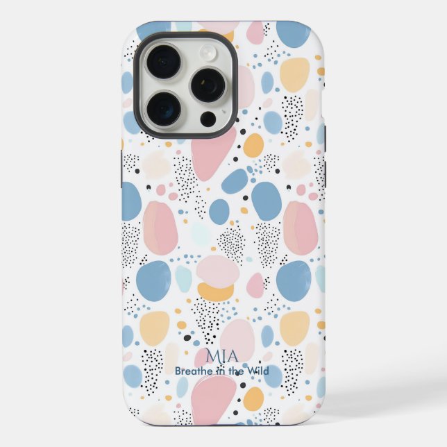 Soft Abstract Pastel Pebble Pattern iPhone Case (Back)
