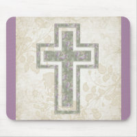 Soft Abstract Purple & Green Christian Cross