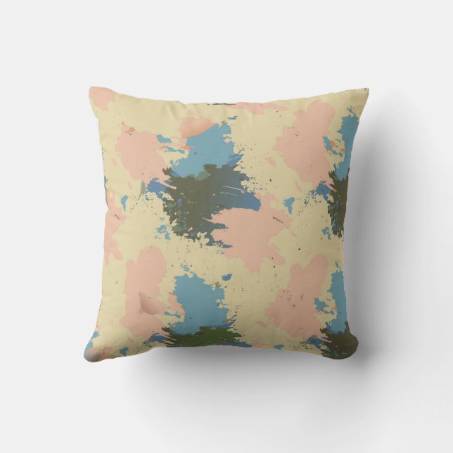Soft Abstract Splash Throw Pillow (Back)