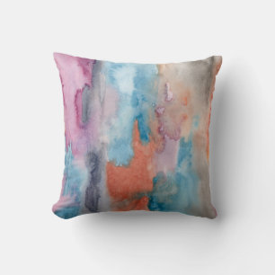 Soft Abstract Watercolor Accent Pillow