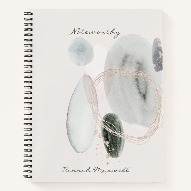 Soft Abstract Watercolor Shapes Personalised Noteb Notebook (Front)