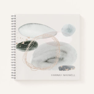 Soft Abstract Watercolor Shapes Personalised Notebook