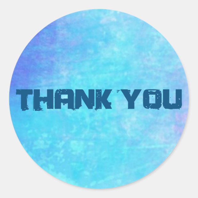 Soft Abstract Watercolors Thank You Classic Round Sticker (Front)