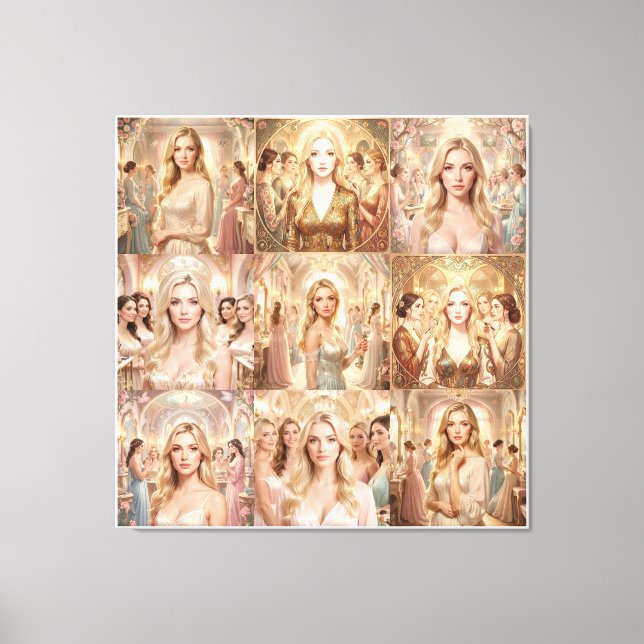 Soft Aesthetic Circular Masterpiece Canvas Print (Front)