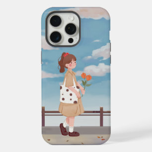 Soft Aesthetic Girl with Roses Phone Case