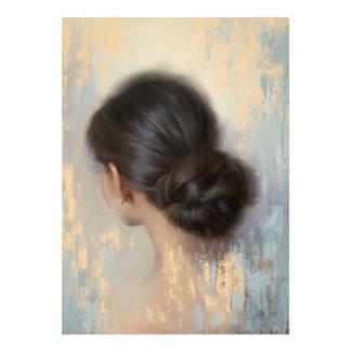 Soft Aesthetic Woman Hair Bun Photo Print