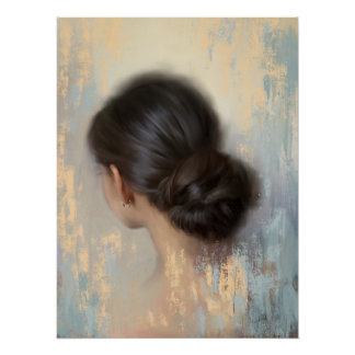 Soft Aesthetic Woman Hair Bun Poster