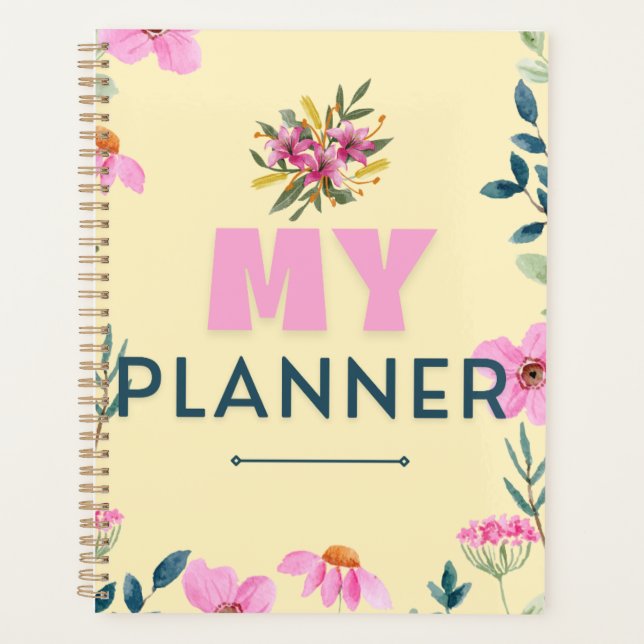 Soft Aesthetic Yellow Flower Daily Planner (Front)