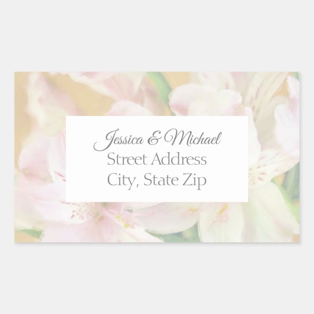 Soft Alstromeria Painting Rectangular Sticker (Front)