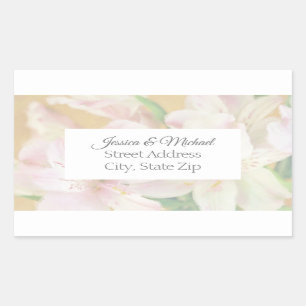 Soft Alstromeria Painting Rectangular Sticker