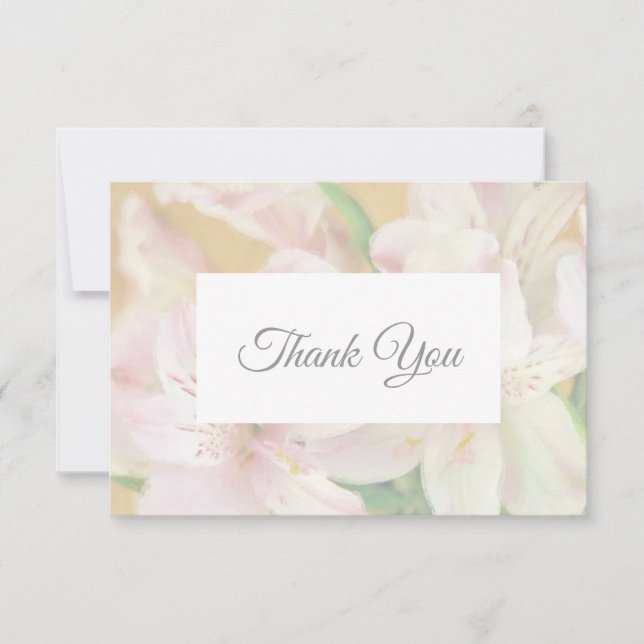 Soft Alstromeria Painting Thank You Card (Front)