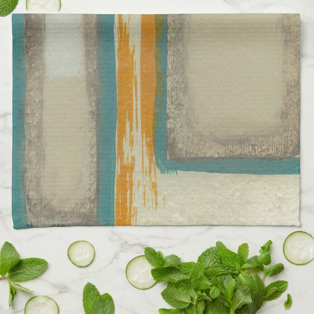 Soft And Bold Rothko Inspired Abstract Tea Towel (Folded)