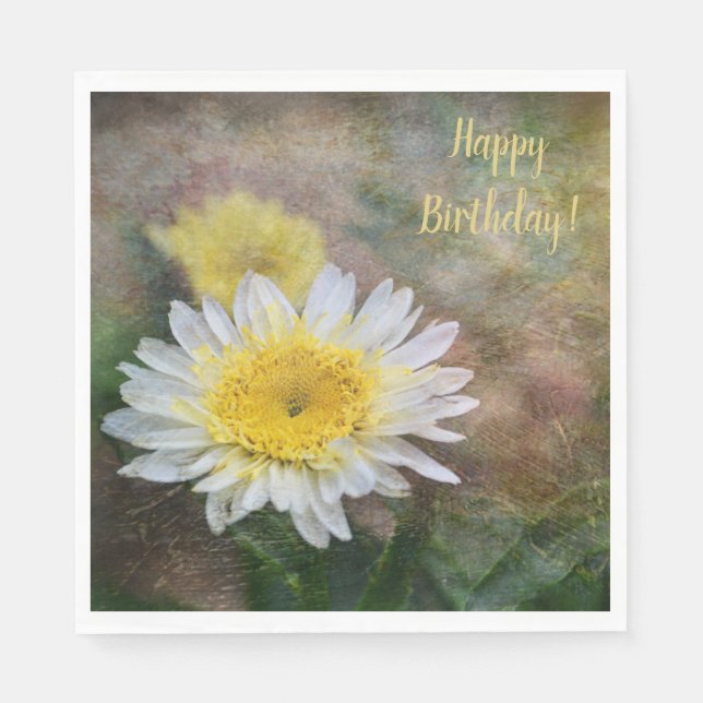 Soft and Dreamy Daisy Birhday  Napkin (Front)