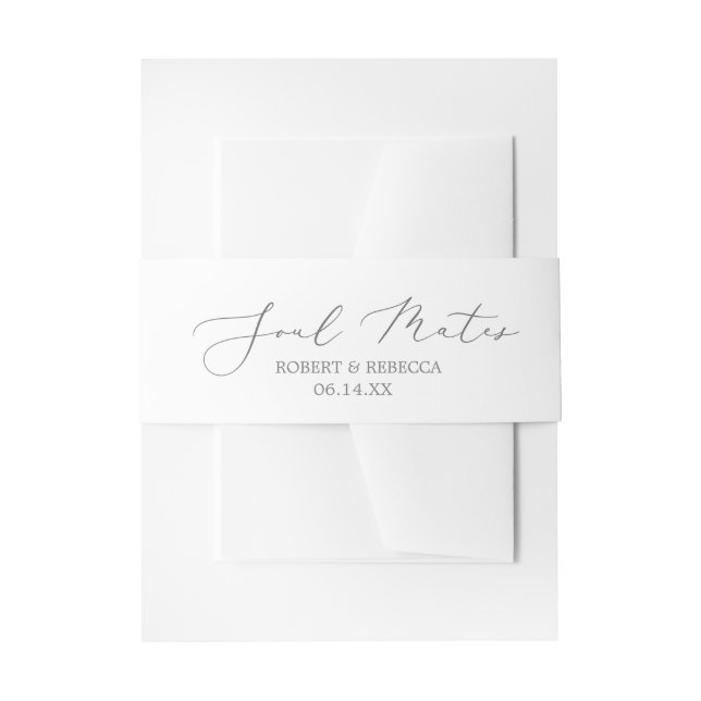 Soft and Elegant "Soul Mates Invitation Belly Band (Front Example)
