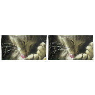 Soft And Gentle Fur And Purr Of A Grey Cat Pillowcase